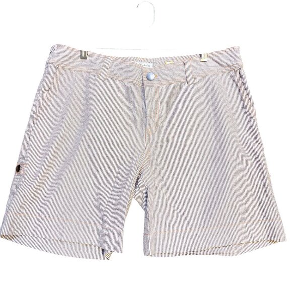 3J Workshop Brown & White Striped Cotton Shorts Size XL - Picture 1 of 6